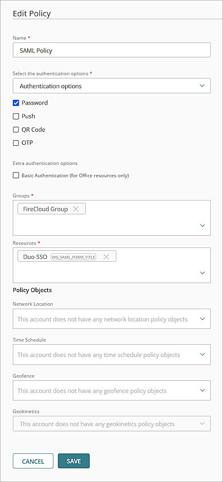 Screenshot of WGC, Add AuthPoint Policy